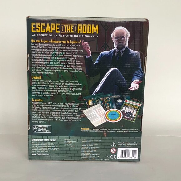 New Sealed ThinkFun Escape The Room Secret of Dr. Gravely's Retreat - French - Picture 5 of 10